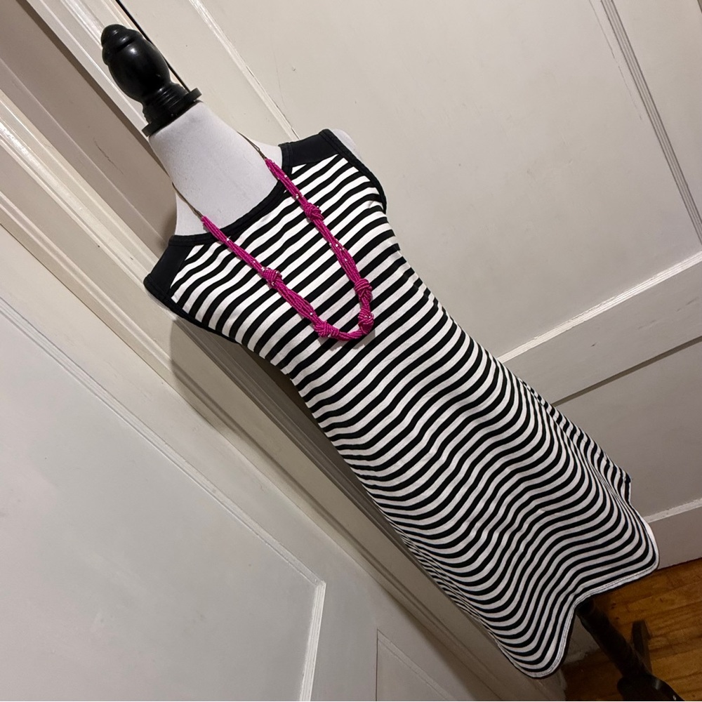 Wonderly Black and White Striped Mini Dress